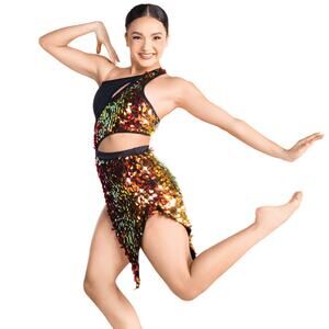 Dance Costume Medium Child Orange 10th House TH24158 Jazz Tap Acro